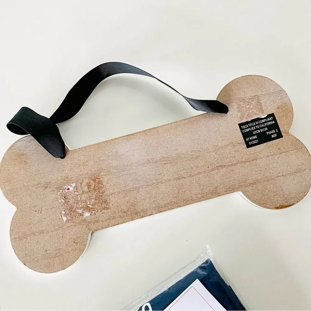 NEW ANTHROPOLOGIE Navy Blue White Engagement Dog Pet Bandana Door Neck Sign
